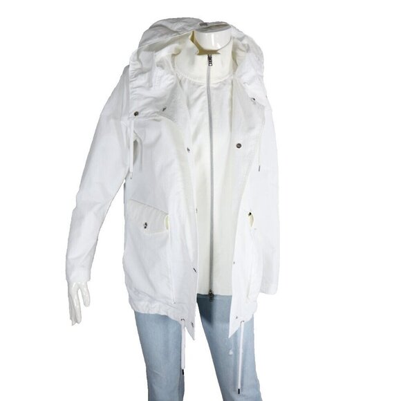 Herno Women Size IT42 US6 White Drawstring Hooded Jacket A-Line Parka Coat $1195 - Picture 1 of 9